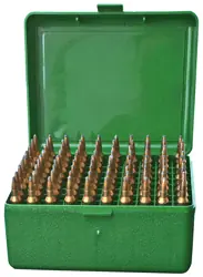 100-Round Flip Top Ammo Box for Medium Rifles - Green MTM