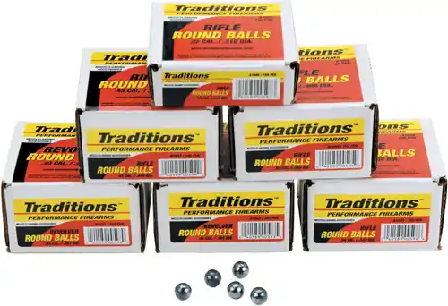Traditions Roundball .36 Caliber .3756 Revolver Bullets 100-Pack