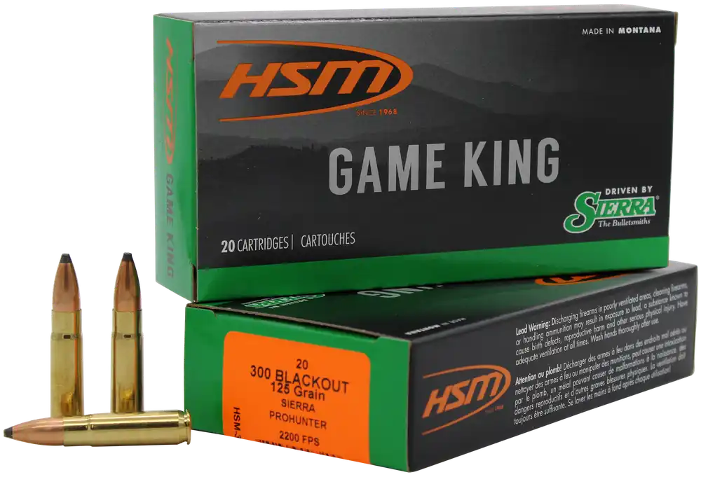HSM 300 Blackout 125gr Game King Pro Hunter Ammo - 20 Rounds per Box