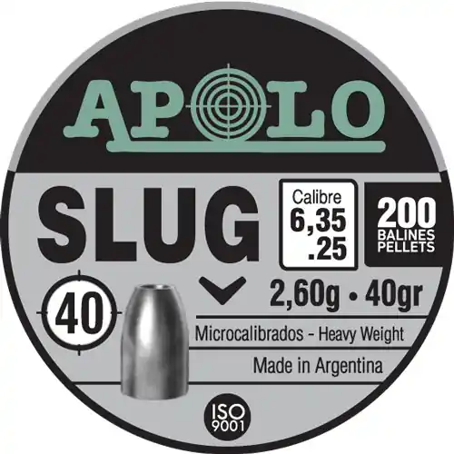 200 Pack Hatsan Apolo .25 Caliber Slug, 40 Grain