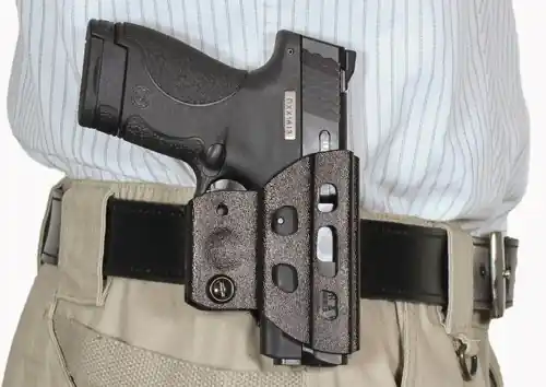 DeSantis CHAMP OWB Holster for S&W M&P Shield 9mm - Black Kydex Ambidextrous