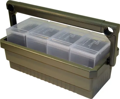 MTM Shotshell Box Caddy with 4 Clear SS25 RND Shotshell Boxes