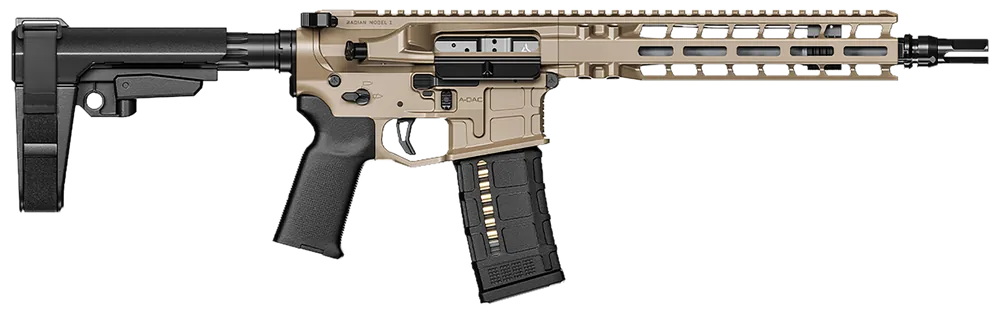 Radian Weapons R0514 Model 1 Pistol: 223 Wylde, 10.50" Barrel, FDE Finish, M-Lok Handguard, Ambi Controls, Adjustable Trigger