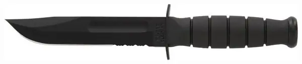 KA-BAR Short Knife with 5.25" Serrated Blade and Plastic Sheath