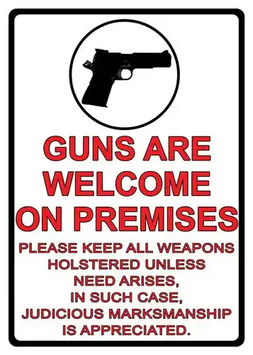 Rivers Edge 12"x17" 'Guns Are Welcome' Sign