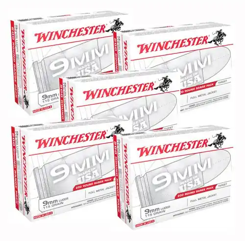 Winchester USA 9mm Luger 115gr - 1000 Round Case Lot