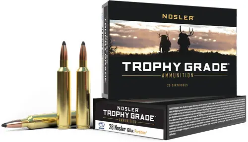 Nosler Trophy Grade 28 Nosler 160GR Partition Ammo - 20RD 10BX/CS