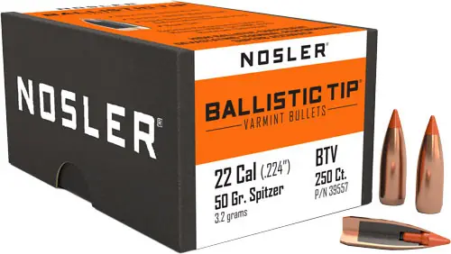 Nosler 22 Cal .224 50gr Ballistic Tip Bullets - 250 Count