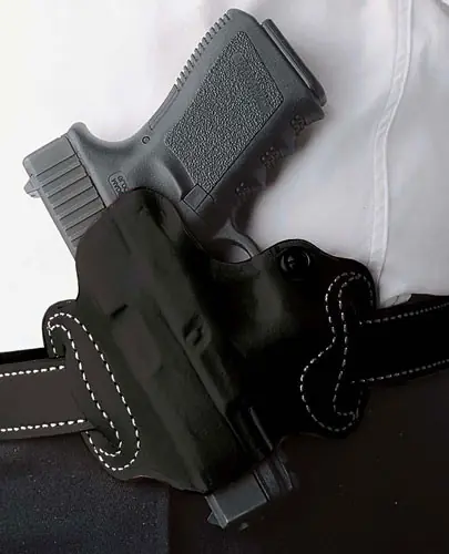DeSantis Mini Slide Holster for SIG P365 - OWB LH Leather, Black