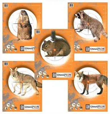 Champion Critter Series Target: 5 Animal Paper Targets, 10-Pack