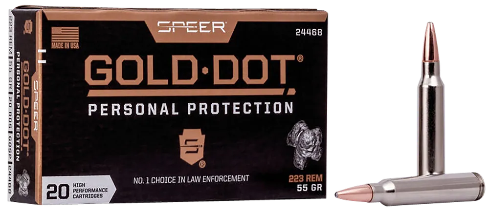 Speer Gold Dot 223Rem 55gr Soft Point Ammo - 20 Rounds per Box