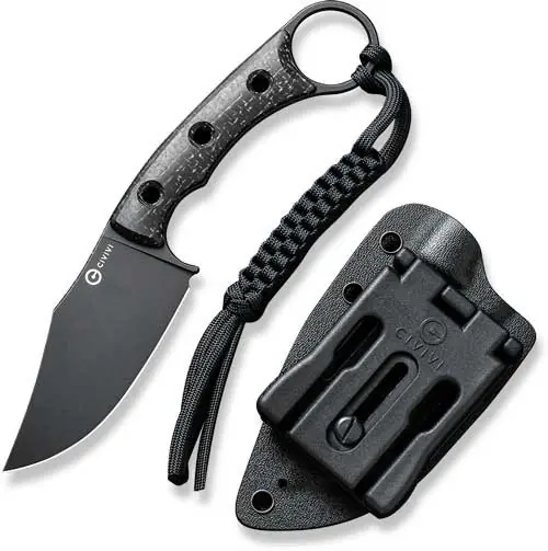 CIVIVI Midwatch 3.39" Black Burlap Micarta/Black Stonewash Knife