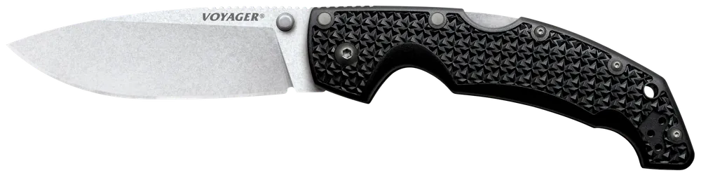 Cold Steel Voyager Large Folding Knife with 4" AUS 10A Steel Blade and Black Griv-Ex Handle