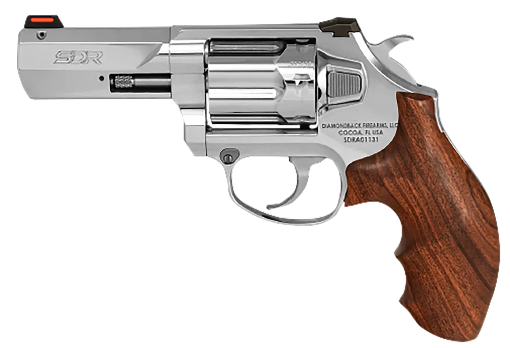 Diamondback DB075AS703 357 Mag/38 Special Revolver with Stainless Steel Finish and Hogue Wood Grip