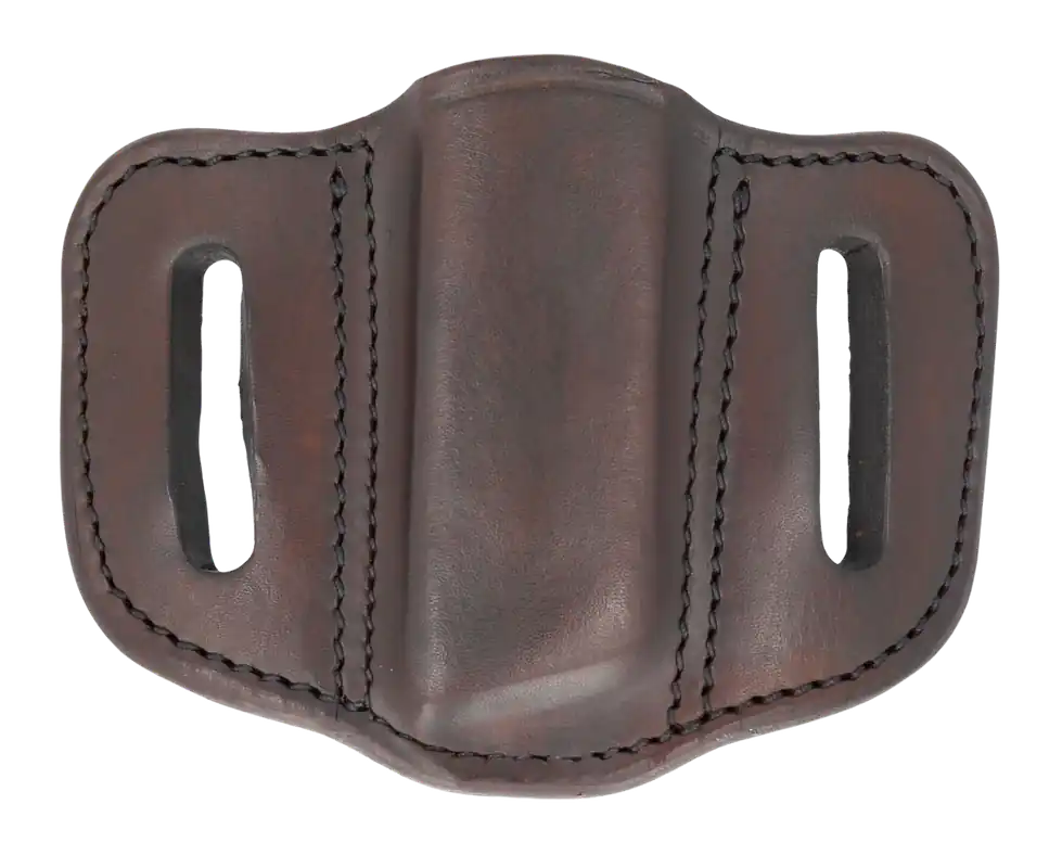 1791 Gunleather MAG1.2 Single Mag Holster - Signature Brown Leather, Double Stack, Ambidextrous Belt Slide