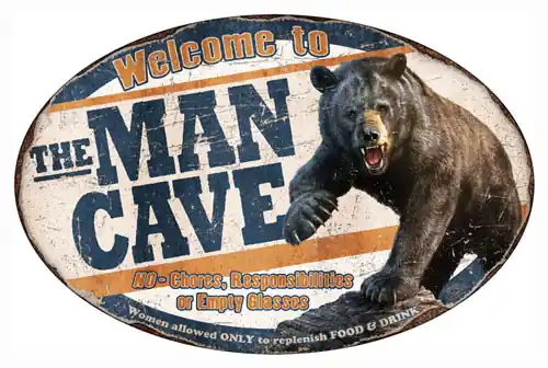 Man Cave Bear Tin at Signrivers Edge