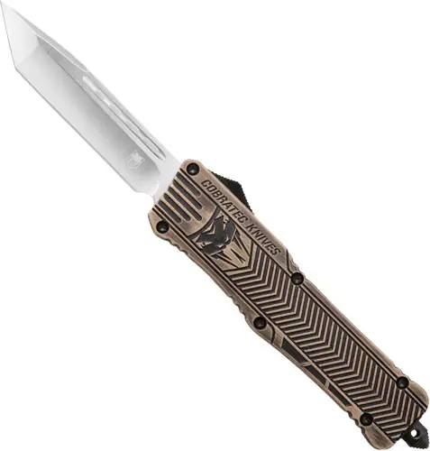 DISTRESSED CRKTE 3.75" TANTO COBRATEC LARGE CTK1 OTF SAND KNIFE