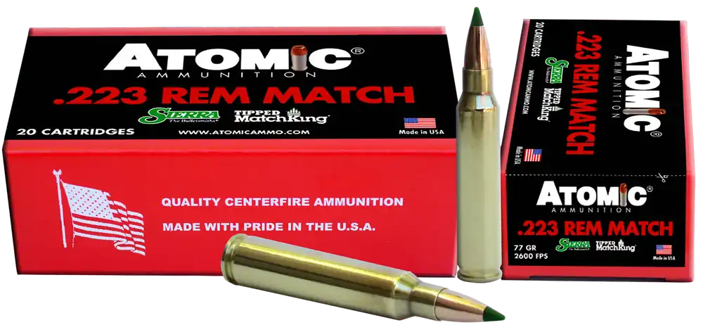 Atomic Ammunition 00459 Rifle Match .223 Rem 77gr TMK 20/Box 10/Case