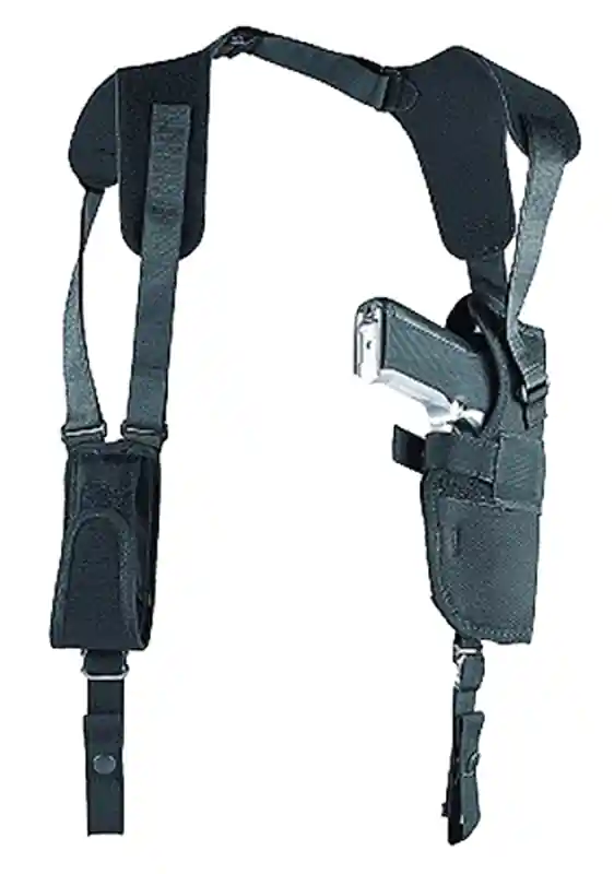 Uncle Mike's Sidekick Vertical Shoulder Holster for Small/Medium DA Revolvers, 2-3" Barrel, Right Hand, Black Cordura