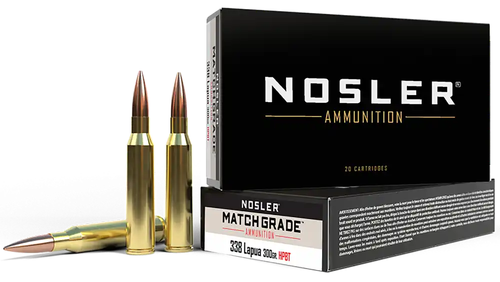Nosler Match Grade .338 Lapua Mag 300gr HPBT Ammo - 20 Rounds