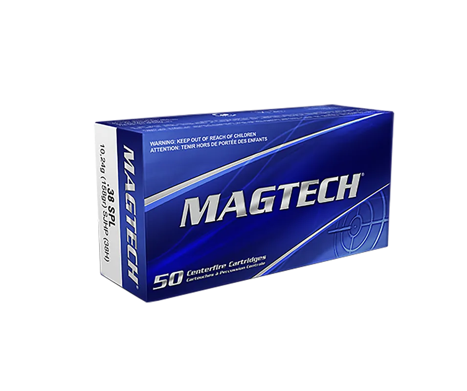 Magtech 38 Special+P 158gr SJHP Ammo - 50 Rounds per Box