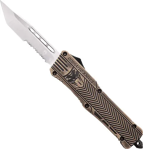 Desert Sand 3" Tanto Serrated CobraTec Medium CTK-1 OTF Knife