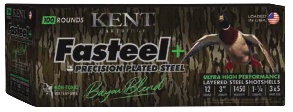 Kent Cartridge Fasteel Bayou Blend 12 Gauge 3" 1 1/4oz 3x5 Shot 100/Box (Case Only)