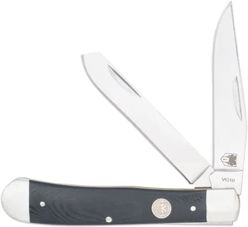 G-10 Black/SS Slip Joint CobraTec Trapper Two Blade Knife