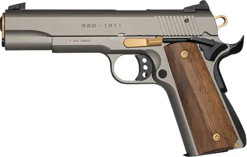 German Sport 1911 15th Anniversary .22LR with 5" Grey/Gold Wood Grips, 10-Round Capacity
