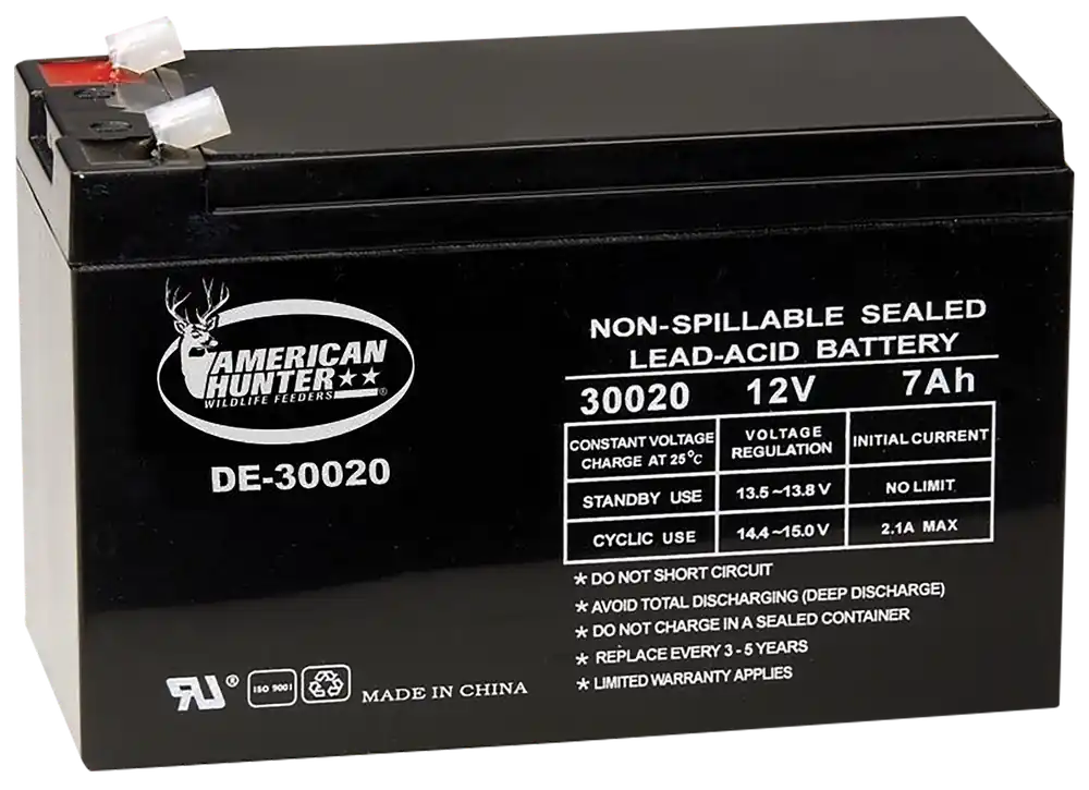 American Hunter DE30020 HR 12V 7Ah Rechargeable Battery - Black