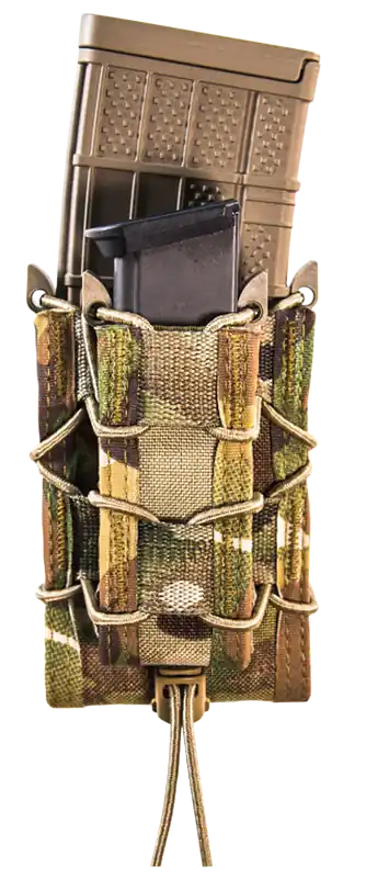 High Speed Gear TACO Double Decker Mag Pouch MultiCam Nylon for Rifle and Pistol, 2.25" Belt Compatible