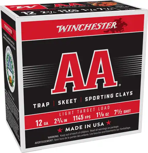 Winchester AA 12GA 2.75" 1-1/8oz #7.5 1145FPS 250-Round Case