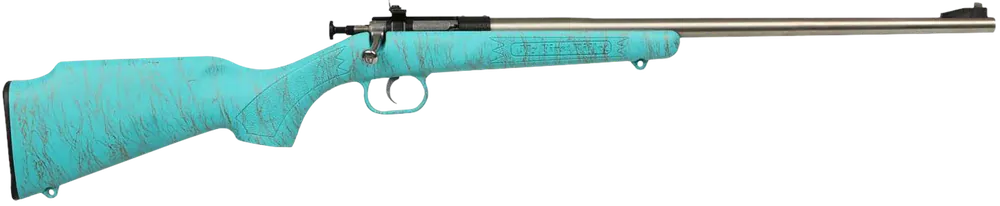 Crickett KSA2446 Gen2 Youth .22 LR Single Shot Rifle, Stainless Steel, Blue/Gold Webbing Stock