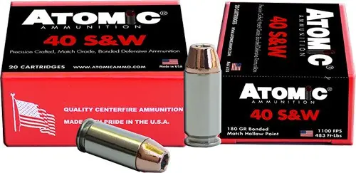 Atomic 40 SW 180GR Bonded JHP - 20 Rounds, 10 Boxes per Case