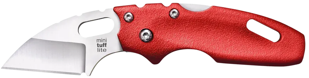 Cold Steel Tuff Lite Mini 2" Folding Knife with Red Handle and Pocket Clip
