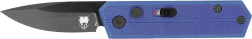 PURPLE/BLACK D2 BLADE SIDE BUTTON COBRATEC STINGER FOLDER 1.9"