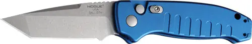 AUTO Tanto Blade Matte Blue Hogue Ballista-I Button Lock