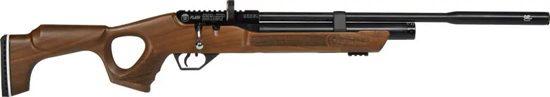 Hatsan Flash QE .22 PCP Air Rifle with Walnut Stock and Blued Finish, Includes 2 Magazines