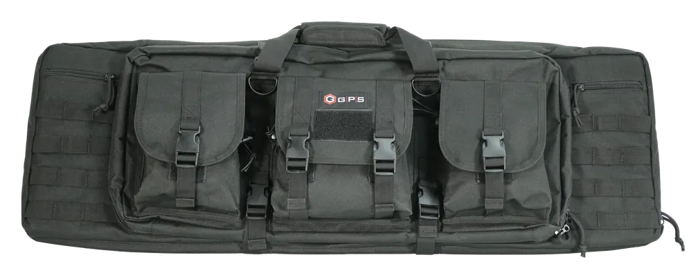 GPS DRC36 Double Rifle Case with Pistol Sleeves and Lockable Zippers