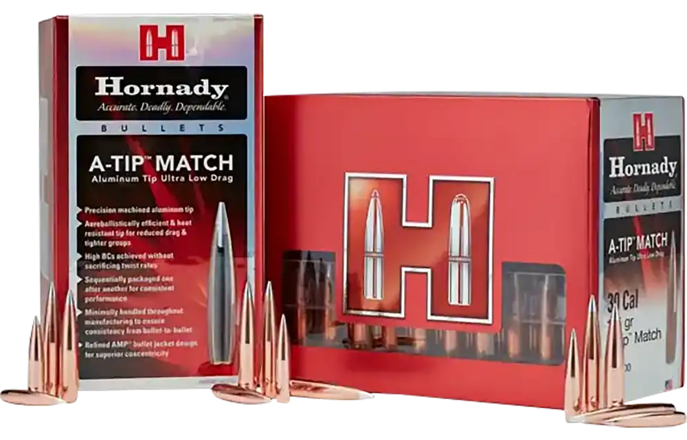 Hornady A-Tip Match 7mm .284 166 gr Bullets - 100 Box/10 Case