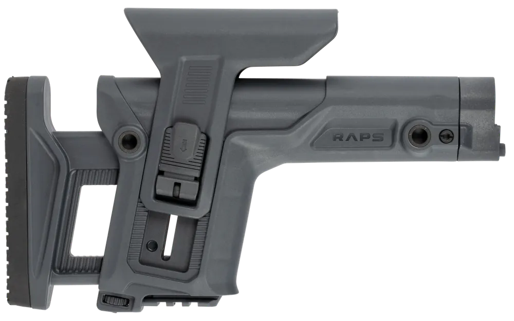 FAB Defense RAPS Adjustable Precision Stock with Cheek-Rest, Ambidextrous Latch, Gray