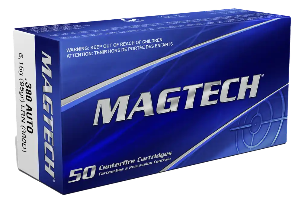 Magtech 380ACP 95gr LRN Ammo - 50 Rounds per Box, 20 Boxes per Case