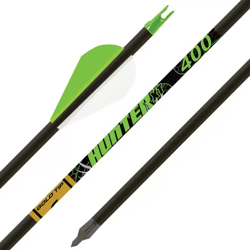 Gold Tip Hunter XT 340 Arrows with 2" Raptor Vanes (1/2 Dozen)