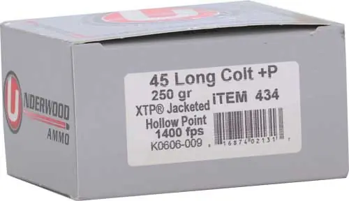 Underwood .45 LC +P 250gr XTP JHP Ammo - 20 Rounds per Box, 10 Boxes per Case