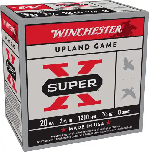 Winchester Super-X 20GA 2.75" 7/8oz #8 1210FPS 250rd Case
