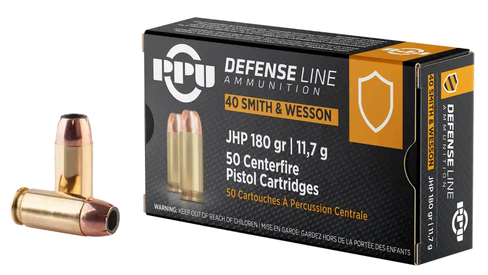 PPU PPD40 Defense 40S&W 180gr JHP 50 Rounds/10 Cases