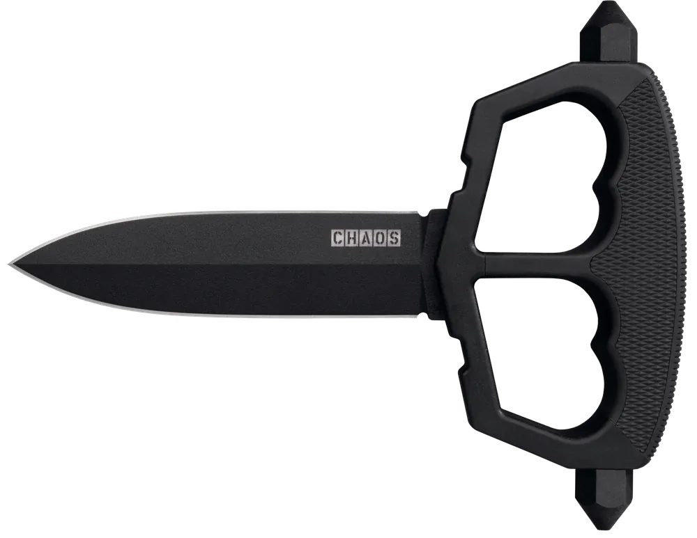 Cold Steel Chaos Push Knife 5" Fixed Blade with D-Guard Handle and Sheath