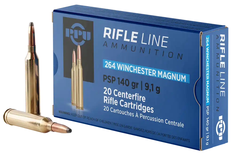 PPU PP264 264 Win Mag 140gr PSP Rifle Ammo - 20 Rounds per Box