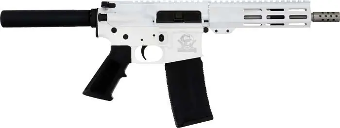 7.5" Stainless Barrel AR15 Pistol .223 Wylde White Finish