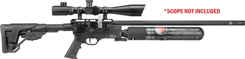 Hatsan Factor RC .177 PCP Air Rifle with Side Lever and 2 Magazines - Black